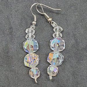 Czech Glass Drop Dangle Hook Earrings Elegant 1.5"